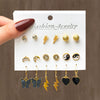 Wholesale Butterfly Earrings Set Mixed Material Alloy Geometric Design