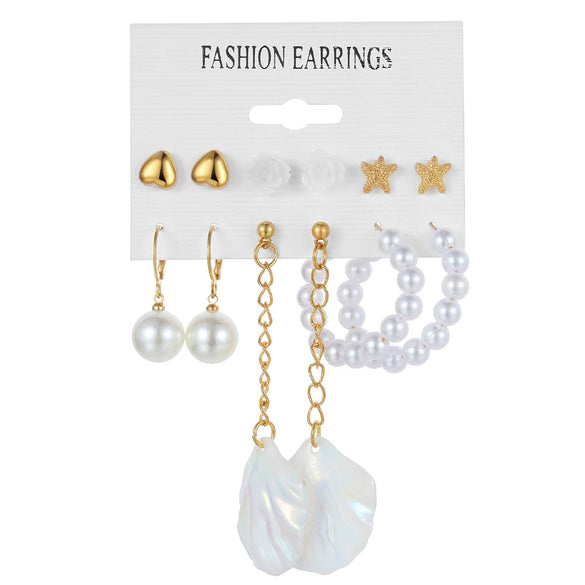 Wholesale Butterfly Earrings Set Mixed Material Alloy Geometric Design