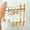 Wholesale Butterfly Earrings Set Mixed Material Alloy Geometric Design