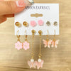 Wholesale Butterfly Earrings Set Mixed Material Alloy Geometric Design