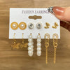 Wholesale Butterfly Earrings Set Mixed Material Alloy Geometric Design