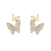 Wholesale Butterfly Earrings With S925 Silver Needles Alloy Material Cartoon Animal Design Full Diamond Treatment For Women