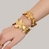 Wholesale Butterfly Flowershaped Open Bracelet Set Geometric Minimalist Design Stainless Steel 18K Gold Plated