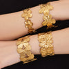 Wholesale Butterfly Flowershaped Open Bracelet Set Geometric Minimalist Design Stainless Steel 18K Gold Plated