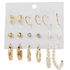 Wholesale Butterfly Love Lock Rose Diamond Pearl Earrings Set Alloy Electroplated With Heart Animal Zodiac Patterns Unisex