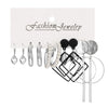 Wholesale Butterfly Love Lock Rose Diamond Pearl Earrings Set Alloy Electroplated With Heart Animal Zodiac Patterns Unisex