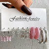 Wholesale Butterfly Love Lock Rose Diamond Pearl Earrings Set Alloy Electroplated With Heart Animal Zodiac Patterns Unisex