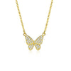 Wholesale Butterfly Necklace 925 Silver Geometric Microinlaid Zircon Light Luxury Jewelry For Women