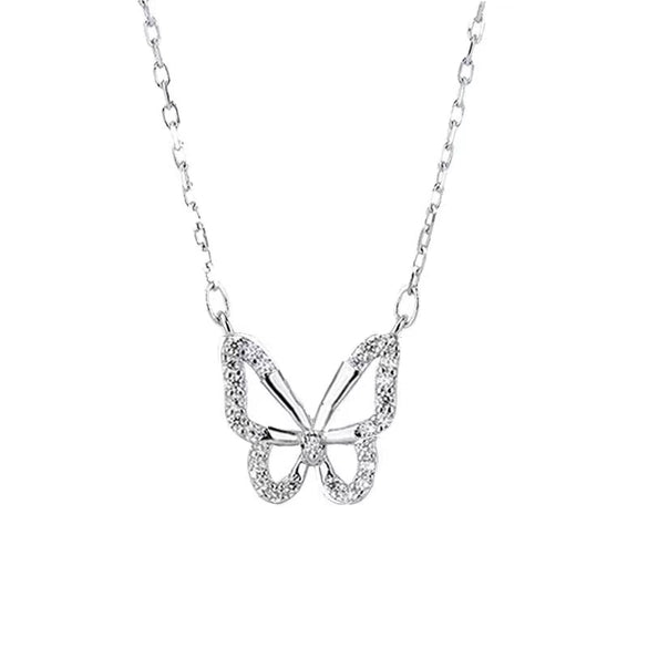Wholesale Butterfly Ochain Necklace 925 Sterling Silver Diamond Plated Bow Light Luxury Animal Style For Women