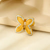 Wholesale Butterfly Open Ring Stainless Steel 18K Gold Plated Diamond Design Insect Pattern Jewelry Accessories For Women