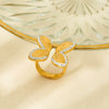 Wholesale Butterfly Open Ring Stainless Steel 18K Gold Plated Diamond Design Insect Pattern Jewelry Accessories For Women