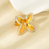 Wholesale Butterfly Open Ring Stainless Steel 18K Gold Plated Diamond Design Insect Pattern Jewelry Accessories For Women