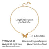 Wholesale Butterfly Pendant Necklace For Women Stainless Steel 18K Real Gold Plated With Paper Clip Chain Casual Animal Zodiac Style