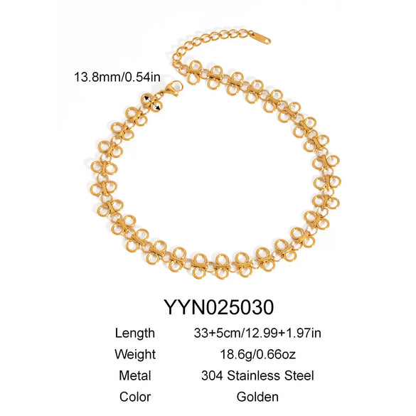 Wholesale Butterfly Round Waist Chain Necklace Bracelet Suit In Titanium Steel With Pvd Furnace Vacuum Real Gold Plating And Geometric Internet Celebrity Style
