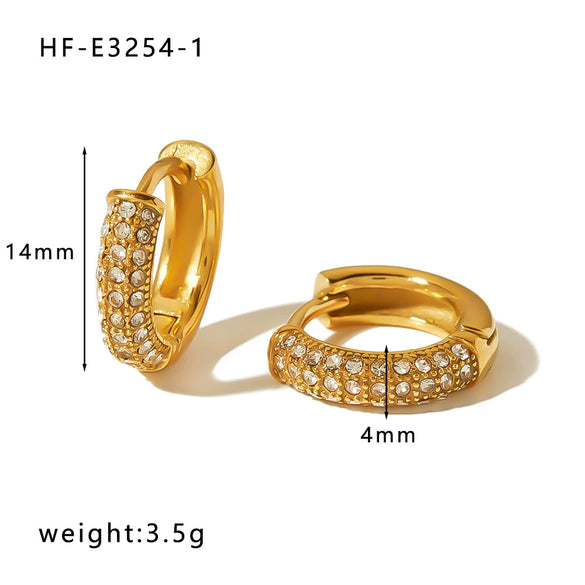 Wholesale C Shaped Butterfly Zircon Irregular Pearl Earrings With Crown Bow U Shaped Geometric Pattern 18K Gold Plated Stainless Steel Stud Earrings For Women