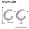 Wholesale C Shaped Geometric U Shaped Light Luxury Style Stainless Steel Pvd Plated Earrings Set For Women