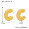 Wholesale C Shaped Geometric U Shaped Light Luxury Style Stainless Steel Pvd Plated Earrings Set For Women