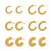 Wholesale C Shaped Geometric U Shaped Light Luxury Style Stainless Steel Pvd Plated Earrings Set For Women