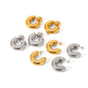Wholesale C Shaped Stainless Steel Hollow Earrings For Women With Geometric Design And Electroplating