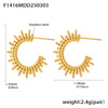 Wholesale C Shaped Sun Radiant 316L Stainless Steel Pvd Electroplated Gold Earrings For Women With Geometric Style