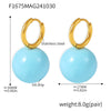 Wholesale Candy Color Hollow Ball Earrings Stainless Steel Pvd Electroplated For Women Geometric Style