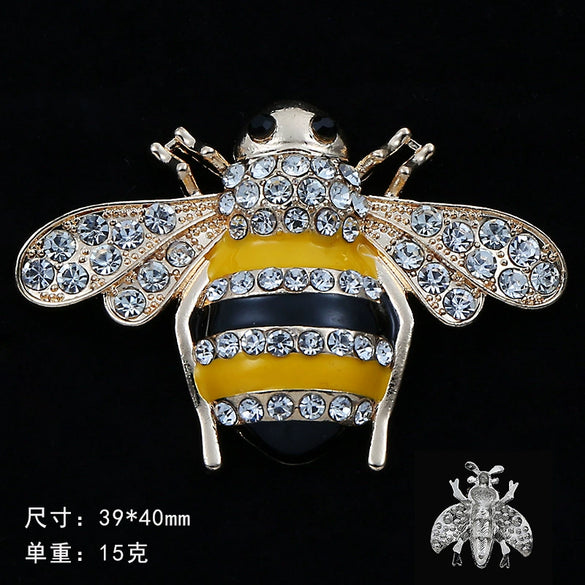 Wholesale Car Air Outlet Accessories Small Animal Bee Pattern Alloy Electroplated Handposted Drill