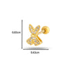 Wholesale Cartilage Puncture Ear Bone Nail Fashion Allmatch Copper Zirconium Bow Stainless Steel Rod For Women