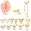 Wholesale Cartilage Puncture Ear Bone Nail Fashion Allmatch Copper Zirconium Bow Stainless Steel Rod For Women