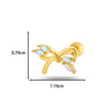 Wholesale Cartilage Puncture Ear Bone Nail Fashion Allmatch Copper Zirconium Bow Stainless Steel Rod For Women