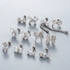 Wholesale Cartilage Puncture Ear Bone Nail Fashion Allmatch Copper Zirconium Bow Stainless Steel Rod For Women