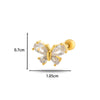 Wholesale Cartilage Puncture Ear Bone Nail Fashion Allmatch Copper Zirconium Bow Stainless Steel Rod For Women