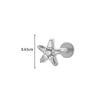 Wholesale Cartilage Puncture Ear Bone Nail Lip Nail Titanium Alloy Microinlaid Zircon Snowflake Flat Bottom Rod Internal Tooth With Flower Pattern Electroplated For Women