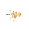 Wholesale Cartilage Puncture Ear Bone Nail Lip Nail Titanium Alloy Microinlaid Zircon Snowflake Flat Bottom Rod Internal Tooth With Flower Pattern Electroplated For Women