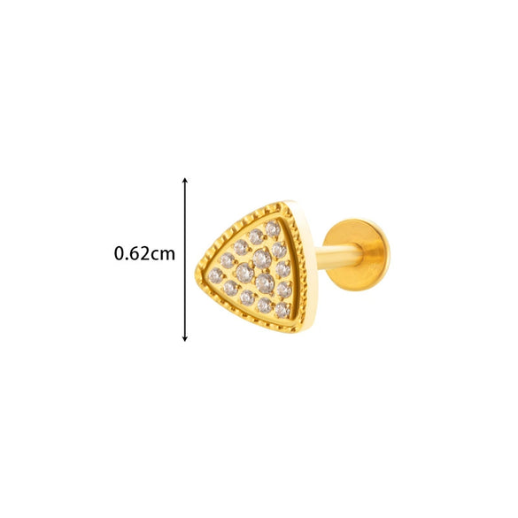Wholesale Cartilage Puncture Ear Bone Nail Lip Nail Titanium Alloy Microinlaid Zircon Snowflake Flat Bottom Rod Internal Tooth With Flower Pattern Electroplated For Women