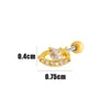 Wholesale Cartilage Puncture Ear Bone Nail Stainless Steel And Copper Inlaid With Zircon Heart Pattern Electroplated Sweet Girly Princess Style