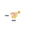 Wholesale Cartilage Puncture Ear Bone Nail Stainless Steel And Copper Inlaid With Zircon Heart Pattern Electroplated Sweet Girly Princess Style