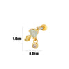 Wholesale Cartilage Puncture Ear Bone Nail Stainless Steel And Copper Inlaid With Zircon Heart Pattern Electroplated Sweet Girly Princess Style