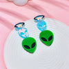 Wholesale Cartoon Alien Acrylic Earrings With Laser And Printing Process And Colorful Planet Design