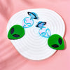 Wholesale Cartoon Alien Acrylic Earrings With Laser And Printing Process And Colorful Planet Design