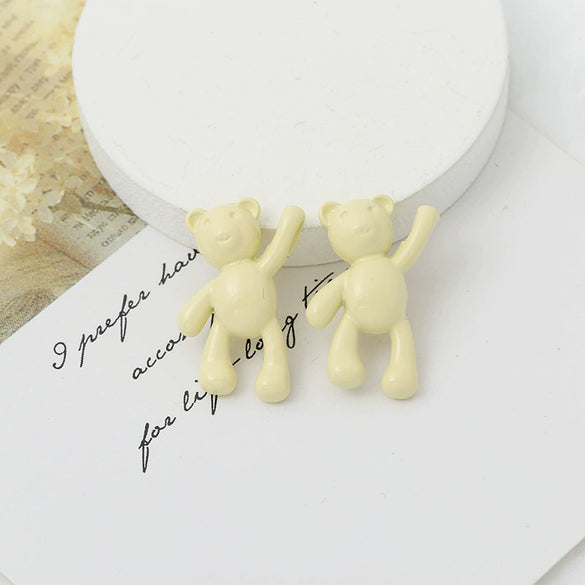 Wholesale Cartoon Raise Hand Bear Pendant Necklace Bracelet Alloy Accessories With Plating And Painting