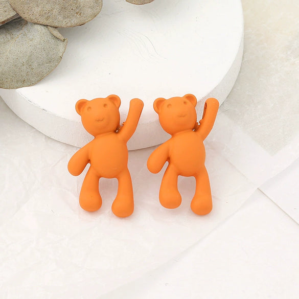 Wholesale Cartoon Raise Hand Bear Pendant Necklace Bracelet Alloy Accessories With Plating And Painting
