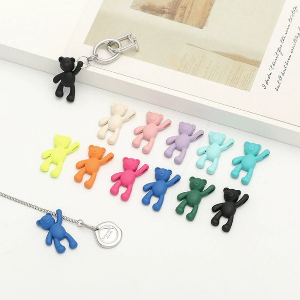 Wholesale Cartoon Raise Hand Bear Pendant Necklace Bracelet Alloy Accessories With Plating And Painting