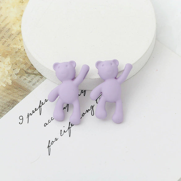 Wholesale Cartoon Raise Hand Bear Pendant Necklace Bracelet Alloy Accessories With Plating And Painting