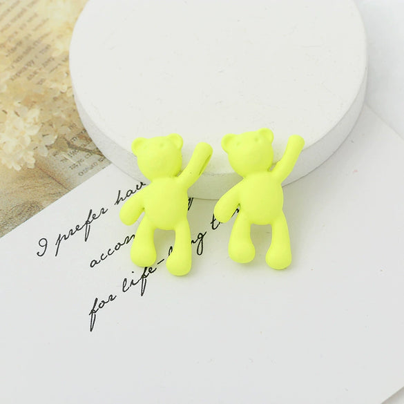 Wholesale Cartoon Raise Hand Bear Pendant Necklace Bracelet Alloy Accessories With Plating And Painting