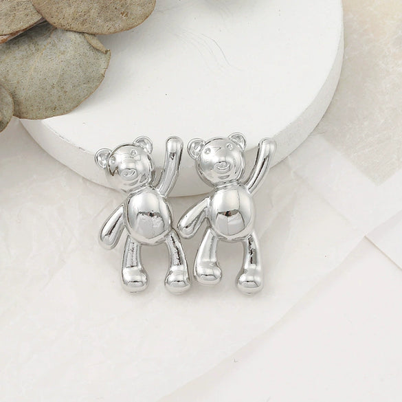 Wholesale Cartoon Raise Hand Bear Pendant Necklace Bracelet Alloy Accessories With Plating And Painting