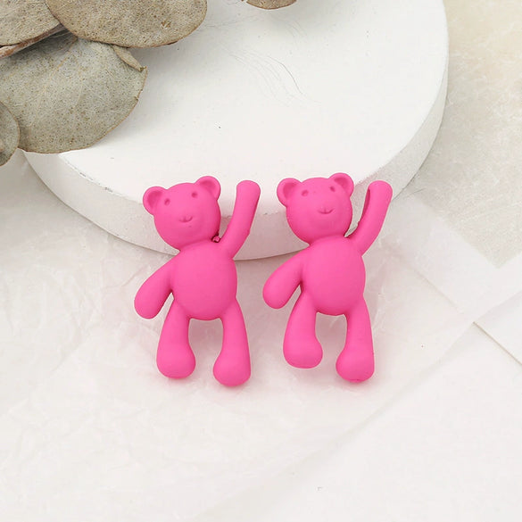 Wholesale Cartoon Raise Hand Bear Pendant Necklace Bracelet Alloy Accessories With Plating And Painting