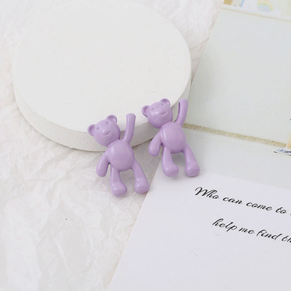 Wholesale Cartoon Raise Hand Bear Pendant Necklace Bracelet Alloy Accessories With Plating And Painting