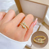 Wholesale Cartoon Snake Ring With The Crown Pattern Brass Electroplated Jewelry For Women