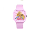 Wholesale Cartoon Square Silicone Plastic Stainless Steel Girl Doll Watch