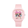 Wholesale Cartoon Square Silicone Plastic Stainless Steel Girl Doll Watch